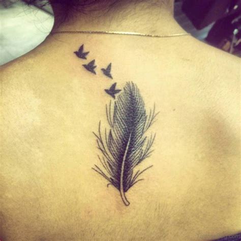 73 Stunning Feather Tattoos Designs On Back