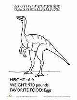 Gallimimus Coloring Pages Dinosaur Dino Visit Color sketch template