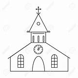 Church Catholic Drawing Simple Clipart Line Chapel Outline Getdrawings Icon Illustrations Building Vector Stock Clip Royalty sketch template