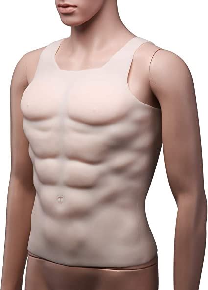 Jiesenjx Fake Chest Muscle Props Eight Abdominal Muscles Silicone