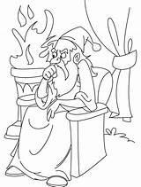 Coloring Wizard Pages Emerald City Magician Thinking Getcolorings Books Excellent Printable Color Oz Library Clipart Popular Print Wizard101 sketch template