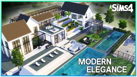 Modern Elegance Mansion No Cc Sims 4 Speed Build Kate Emerald Cloud