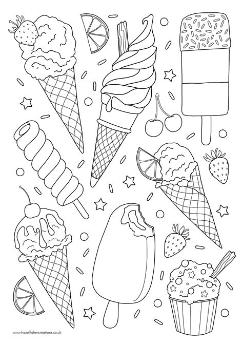 ice cream colouring  activity sheet printables
