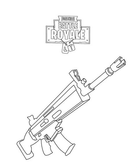 fortnite rifle scar coloring page fortnite party   coloring