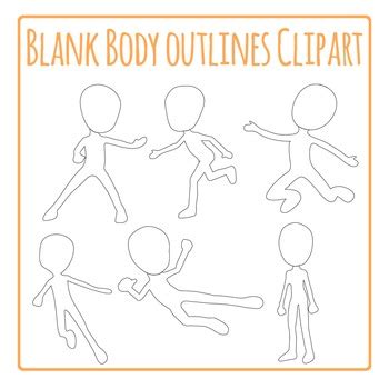blank body outlines clip art pack  commercial   hidesys clipart