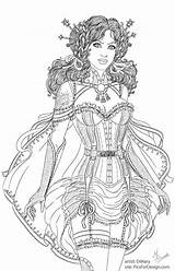 Coloring Pages Deviantart Dimary Steampunk Fairy Book Adult sketch template