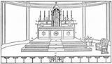 Catholic Altar Church Mass Coloring Pages Holy Vessels Sacred Sacrifice Drawing Vestments Sanctuary Worksheets Color Communion Drawings Colour Priest sketch template