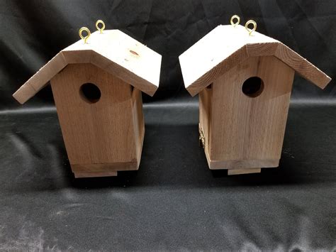 pair cedar bird house etsy