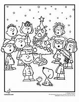 Christmas Charlie Coloring Brown Pages Peanuts Kids Gang Printable Snoopy Cartoon Sheets Winter Color Jr Drawing Tree Print Colors Characters sketch template
