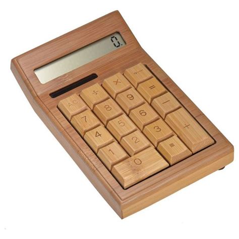 bamboe houten rekenmachine calculator  shop geeektechcom gadgets geeektechcom