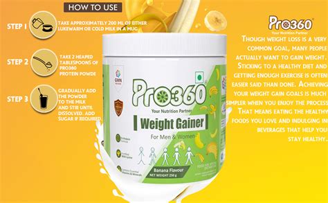 Pro360 Weight Gainer High Protein Powder Calorie Rich Complete