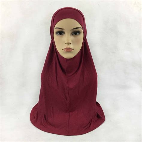 Plain Cotton Jersey 2 Piece Amira Hijab Muslim Scarf Aribian Wrap