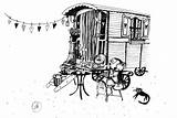 Caravan Gypsy Wagon Pages Coloring Template Flickr Sketch sketch template