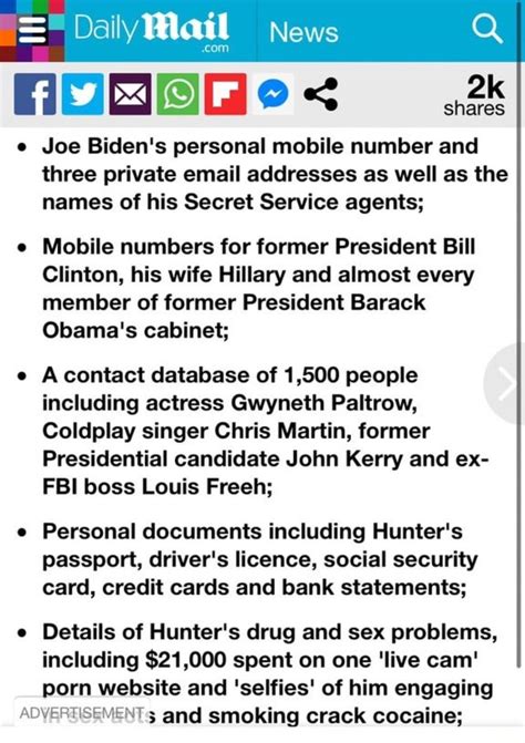 Daily Mail News E Joe Biden S Personal Mobile Number And