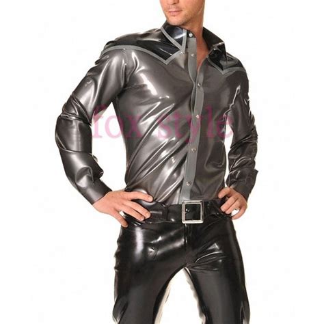 men s nature rubber latex long sleeve shirt in casual