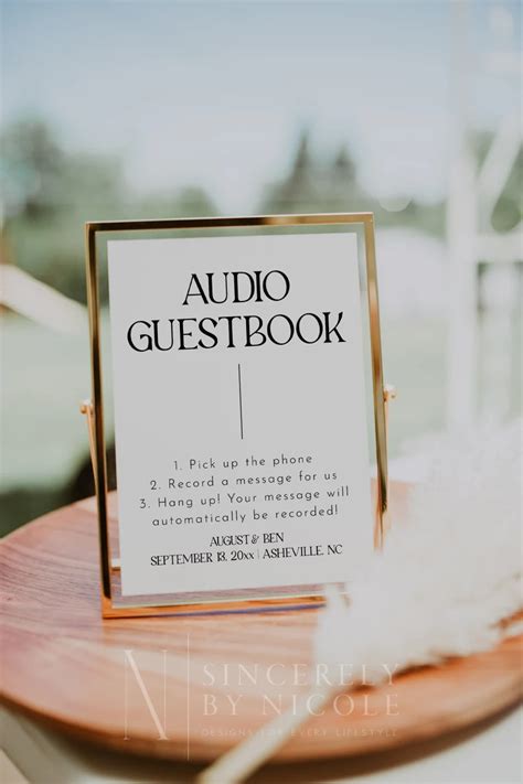 audio guestbook sign template unique guestbook sign modern etsy