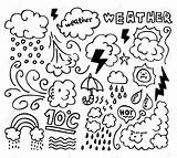 Weather Grunge Drawing Coloring Pages Kids Hand Spring Printable Windy Color Cold Icons Hot Set Rain Colouring Drawings Sheets Stock sketch template