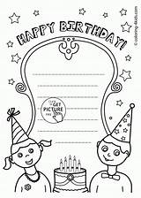 Coloring Birthday Pages Happy Printable Cards Kids Card Printables Template Print Wuppsy Holiday Boy Boys Children Cake Birthdays Greeting Mothers sketch template