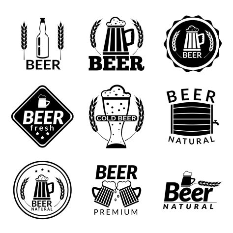 beer black emblems  vector art  vecteezy