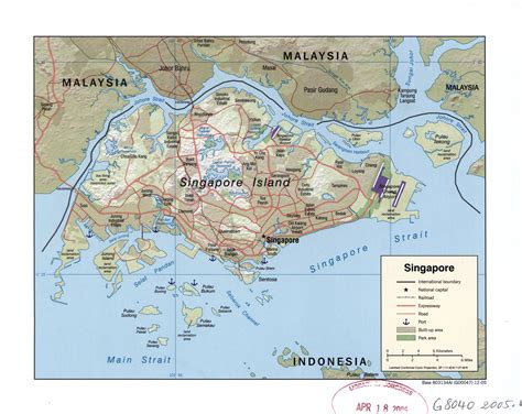 grande detallado mapa politico de singapur  relieve carreteras ferrocarriles aeropuertos