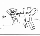 Minecraft Coloring Pages Printable Printables Mincraft Herobrine Steve Skeleton Vs sketch template