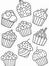 Cupcake Coloring Pages Kids Drawings Birthday Colouring Cupcakes Para Chart Coloriage Cakes Sheets Ice Doodle Dessin Imprimir Drawing Books Bojanke sketch template