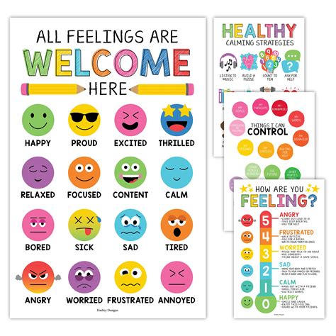 buy  colorful feelings chart  kids learning   walls list