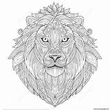 Coloring Zentangle Lion Adults Ethnic Pages Zen Adult Printable Animal Print Color Patterns Clipart Books sketch template