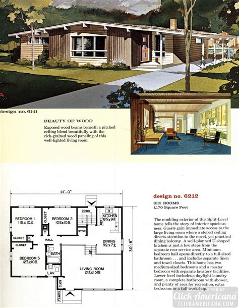 vintage  home plans   design build millions  mid century houses