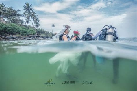 india s 1st underwater wedding took place in kerala and