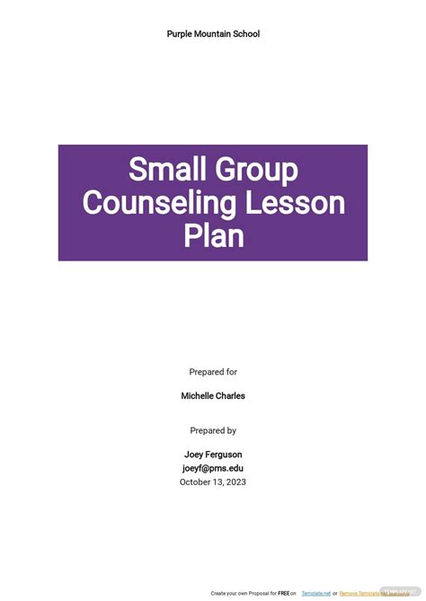 small group counseling lesson plan template google docs word apple