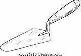 Trowel Drawing Tool Clip Vector Garden Brick Clipart Construction Illustration Paintingvalley Fotosearch sketch template