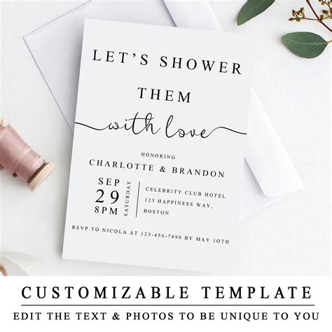 couples shower invitation template in the one etsy couples shower