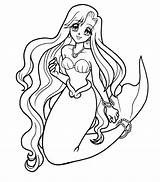 Coloring Mermaid Pages Cute Kids Anime Melody Drawing Color Cartoon Mermaids Printable Print Girls Princess Coloring4free Colouring Little Tail Getdrawings sketch template