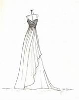 Dress Drawing Sketch Color Sketches Dresses sketch template