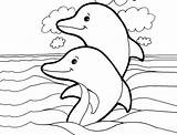 Putih Hitam Mewarnai Kartun Dolphin Diwarnai sketch template
