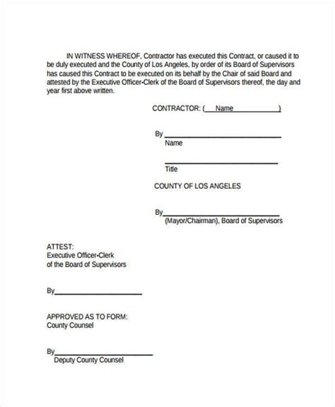 sample  contract forms   ms word