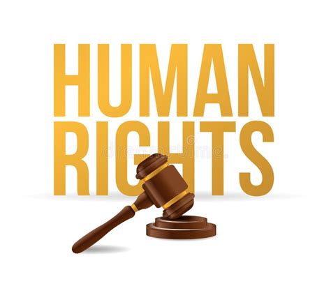 Human Rights Law Hammer Illustration Design Stock Illustration