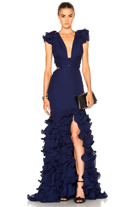 Johanna Ortiz El Encanto Silk Double Georgette Dress In Blue Fwrd