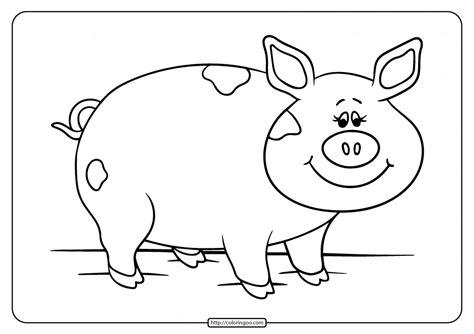 realistic pig pages coloring pages