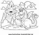 Burg Drache Drachen Ausmalbild Ausmalen Ritter Kostenlose Ritterburg Malvorlage Basteln Zeichnen Dragons Hause Selbermachen sketch template