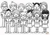 Coro Choir Childrens Supercoloring Bimbi Stampare Ecm sketch template