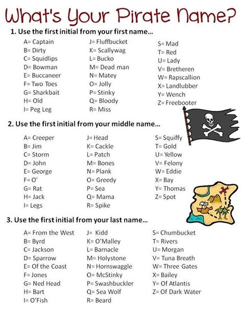 whats  pirate  printable google search pirate names