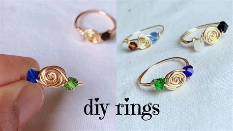 simple wire ringswire wrapped rose ring makingdiy ringswire wrapped crystal rings