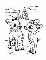Rudolph Reindeer Fawns Hellokids Nosed Friend sketch template