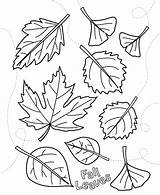 Leaves Autumn Fall Coloring Pages Printable Getcoloringpages sketch template