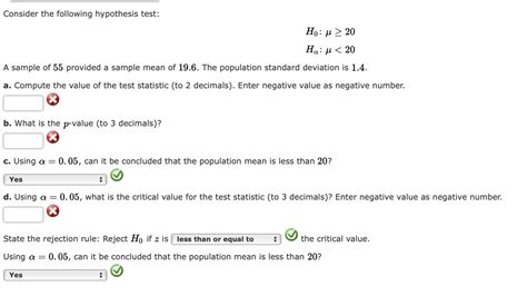 solved consider the following hypothesis test a