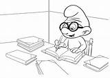 Smurf Smurfs Coloring Brainy Pages Cartoons Colorkid sketch template