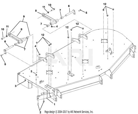 ariens    max zoom  parts diagram  mounting arms