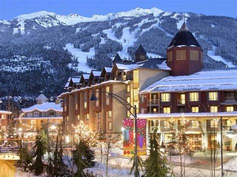 beautiful winter resorts   skiers  enjoy winter resort